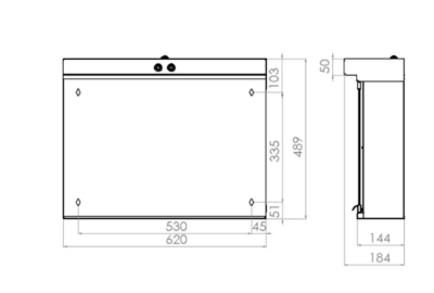 PEILIKAAPPI LED VALAISIMELLA VPK 060 LED-VALOPUTKI VASEN