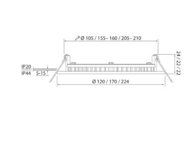 AIRAM ALASVALO FLAT R DUO 175 IP44 12W 830/840 DIM WH