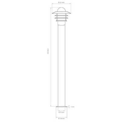 AIRAM KÄPYLÄ BOLLARD PIHAPIIRIVAL IP44 E27 GLC RST H1100