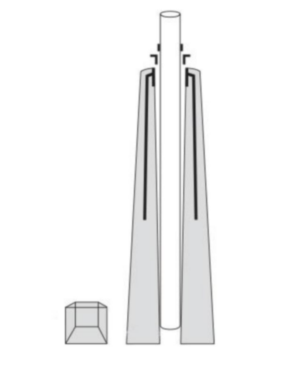 PYLVÄSJALUSTA LUJABETONI RBJ-A1 (38-50. 60.3MM. 1-3M)