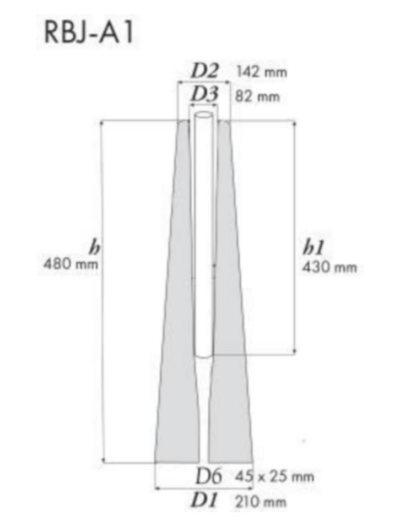 PYLVÄSJALUSTA LUJABETONI RBJ-A2 (38-50. 60.3MM. 1-3M)