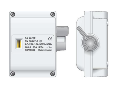 TURVAKYTKIN VIPU SA NORWESCO SA216H V 2X16A 1S 7.5KW IP54