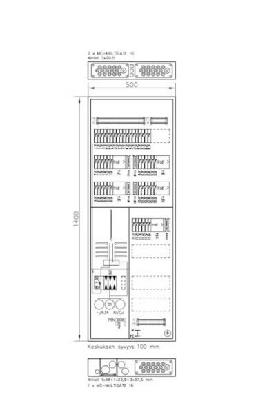 MITTAUSKESKUS UPPO/PI FE BOXER 3848P63-Y V 63A IP30