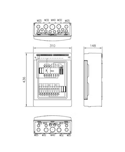 RYHMÄKESKUS ESTERI EVS245.09P 25A IP65 PC