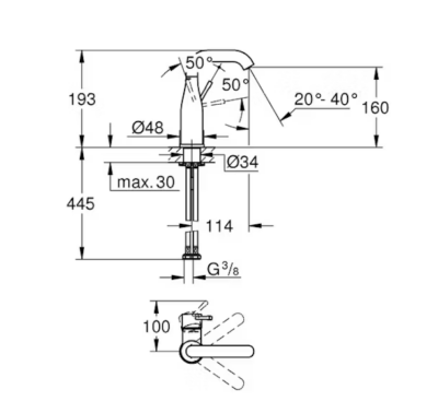 PESUALLASHANA GROHE 24234A01 ESSENCE DN 15 M HAR G